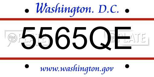 5565QE District Of Columbia License Plate