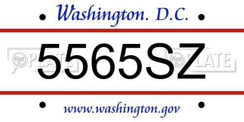 5565SZ District Of Columbia License Plate