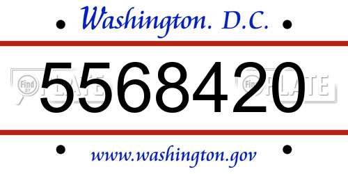 5568420 District Of Columbia License Plate