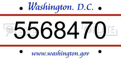 5568470 District Of Columbia License Plate