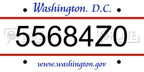 55684Z0 District Of Columbia License Plate