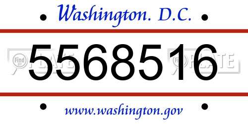 5568516 District Of Columbia License Plate