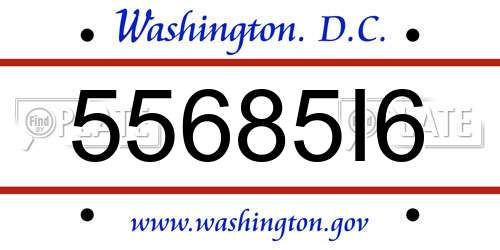 55685I6 District Of Columbia License Plate