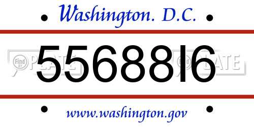 55688I6 District Of Columbia License Plate