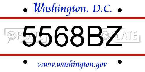 5568BZ District Of Columbia License Plate