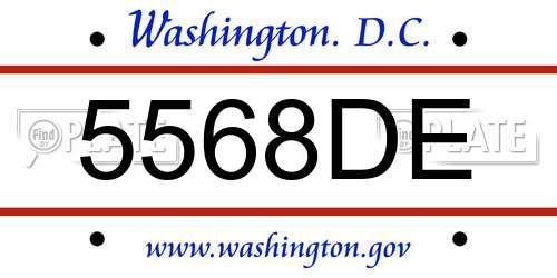 5568DE District Of Columbia License Plate