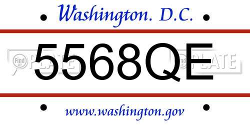 5568QE District Of Columbia License Plate