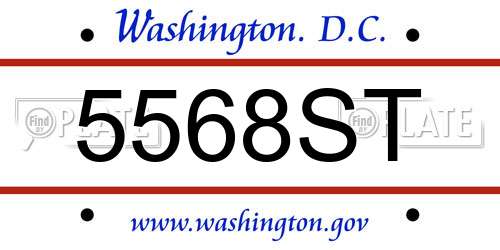 5568ST District Of Columbia License Plate