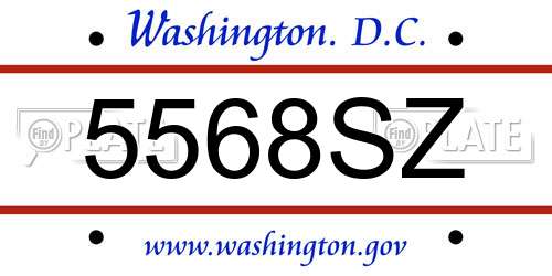 5568SZ District Of Columbia License Plate