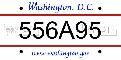 556A95 District Of Columbia License Plate