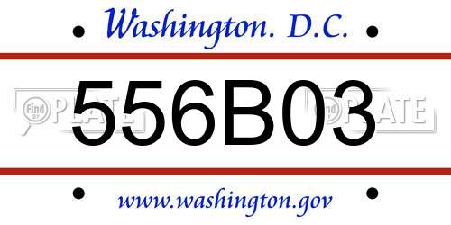 556B03 District Of Columbia License Plate