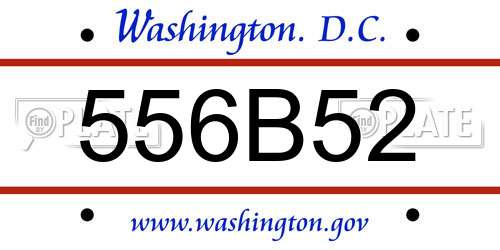 556B52 District Of Columbia License Plate