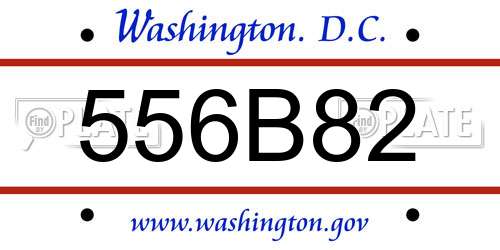 556B82 District Of Columbia License Plate