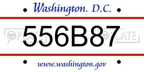 556B87 District Of Columbia License Plate
