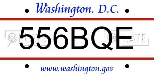 556BQE District Of Columbia License Plate