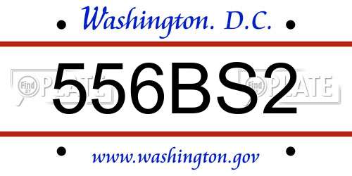 556BS2 District Of Columbia License Plate