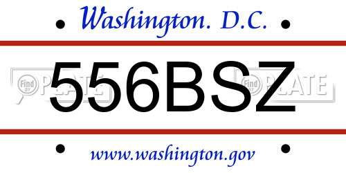 556BSZ District Of Columbia License Plate