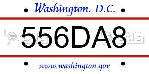 556DA8 District Of Columbia License Plate