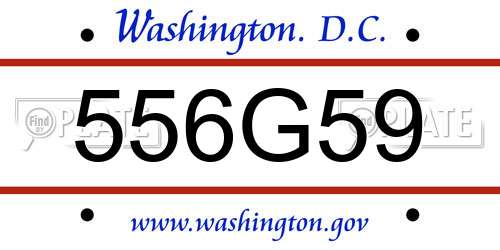 556G59 District Of Columbia License Plate
