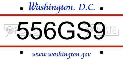 556GS9 District Of Columbia License Plate
