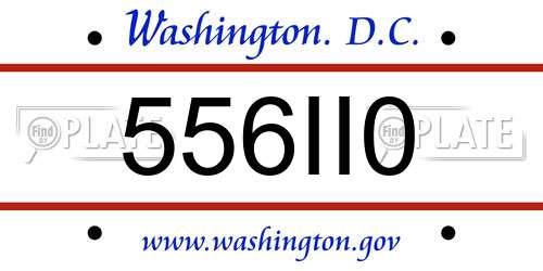 556II0 District Of Columbia License Plate
