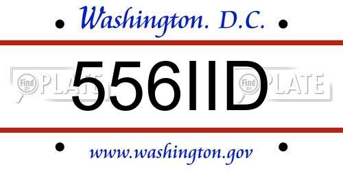 556IID District Of Columbia License Plate