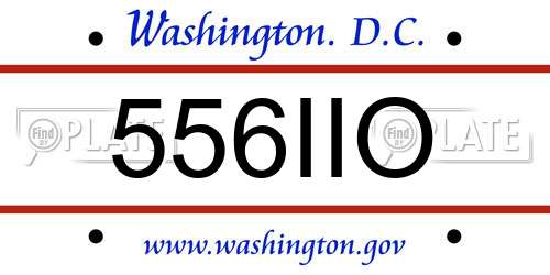 556IIO District Of Columbia License Plate