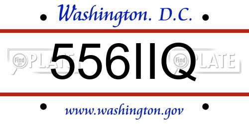 556IIQ District Of Columbia License Plate