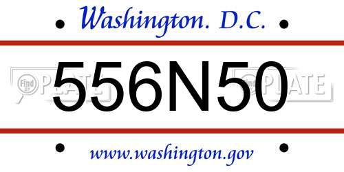 556N50 District Of Columbia License Plate