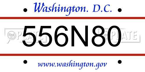 556N80 District Of Columbia License Plate