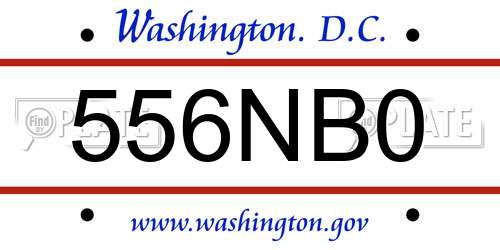 556NB0 District Of Columbia License Plate