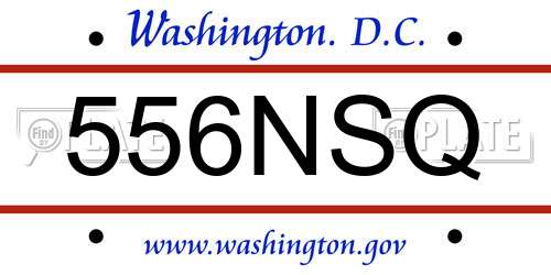556NSQ District Of Columbia License Plate