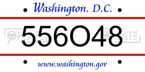 556O48 District Of Columbia License Plate