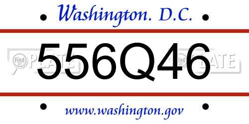 556Q46 District Of Columbia License Plate