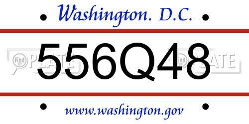 556Q48 District Of Columbia License Plate
