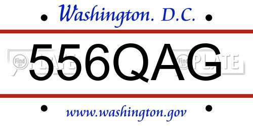 556QAG District Of Columbia License Plate