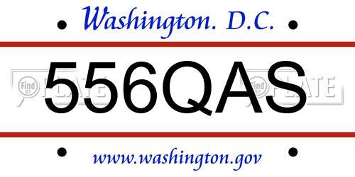 556QAS District Of Columbia License Plate