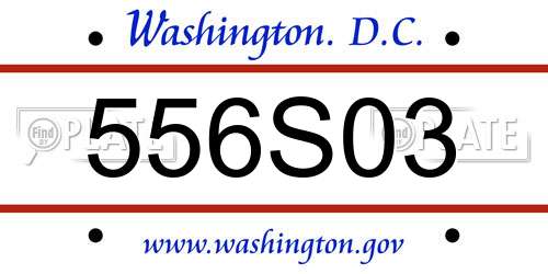 556S03 District Of Columbia License Plate