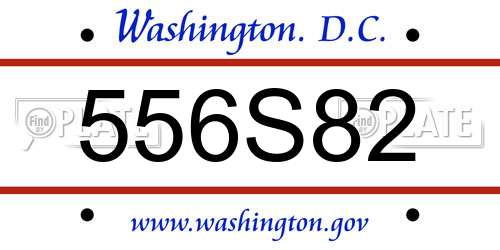 556S82 District Of Columbia License Plate