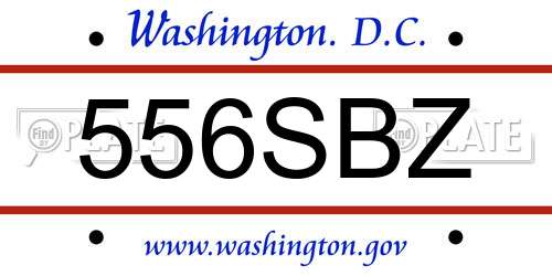 556SBZ District Of Columbia License Plate