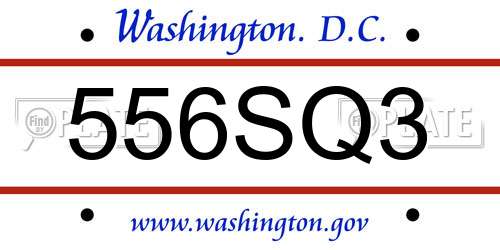 556SQ3 District Of Columbia License Plate