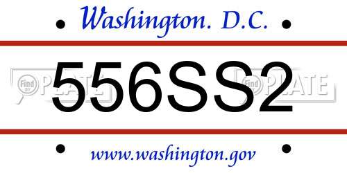 556SS2 District Of Columbia License Plate