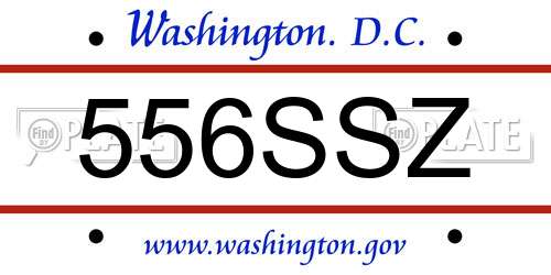 556SSZ District Of Columbia License Plate