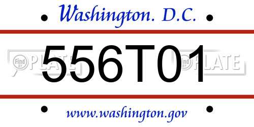 556T01 District Of Columbia License Plate