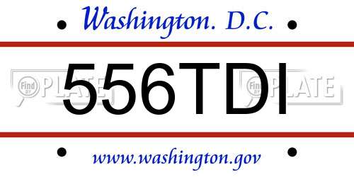 556TDI District Of Columbia License Plate