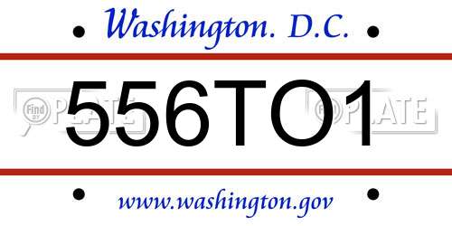 556TO1 District Of Columbia License Plate