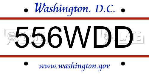 556WDD District Of Columbia License Plate
