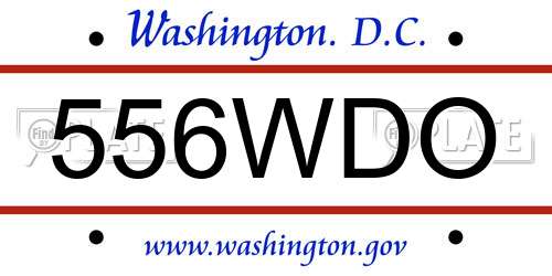 556WDO District Of Columbia License Plate
