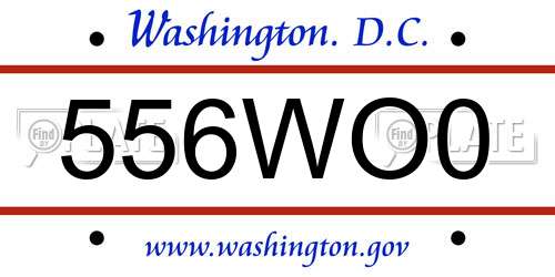 556WO0 District Of Columbia License Plate