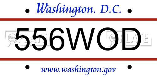 556WOD District Of Columbia License Plate